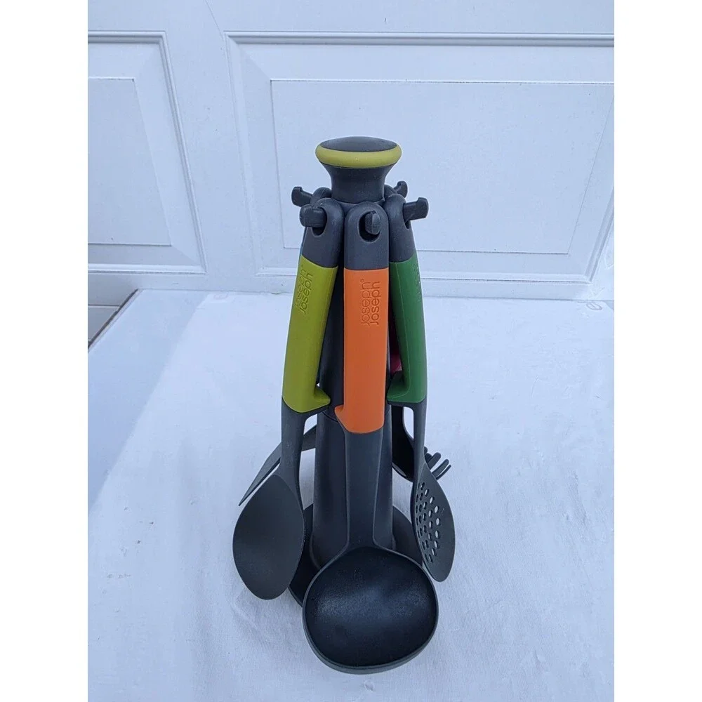 Joseph Joseph Elevate Carousel Opal Kitchen Utensil Tool Set w/ Stand USED